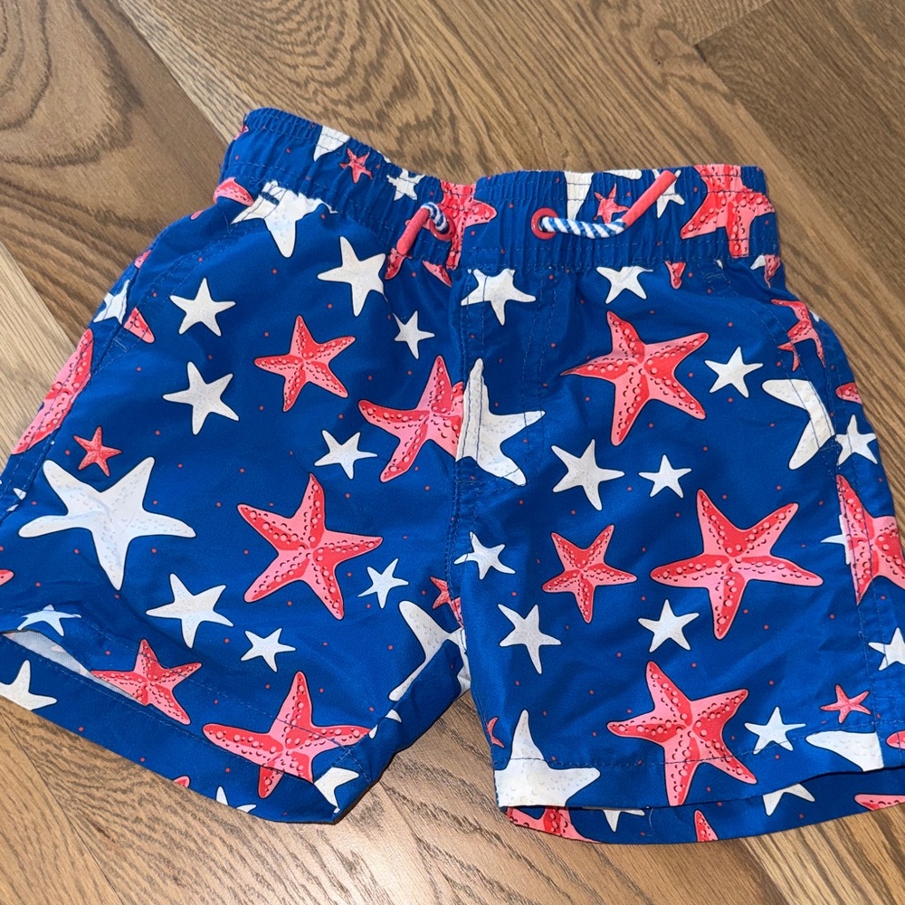Andy & Evan Blue Starfish Print Swimtrunks